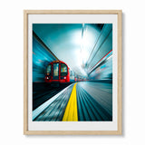 The Tube London Underground print presented in an oak frame